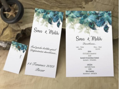 Üçlü set düğün davetiyesi zarfsız [UC114]